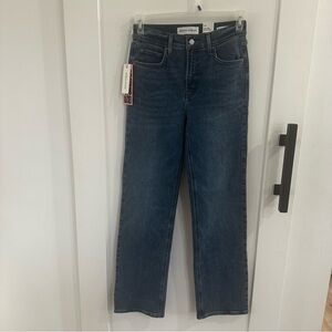 Denim Forum ‘90s Snatched Mid-Rise Straight Jeans 27W 5 Yrs Kiss N Tell Bleu NWT